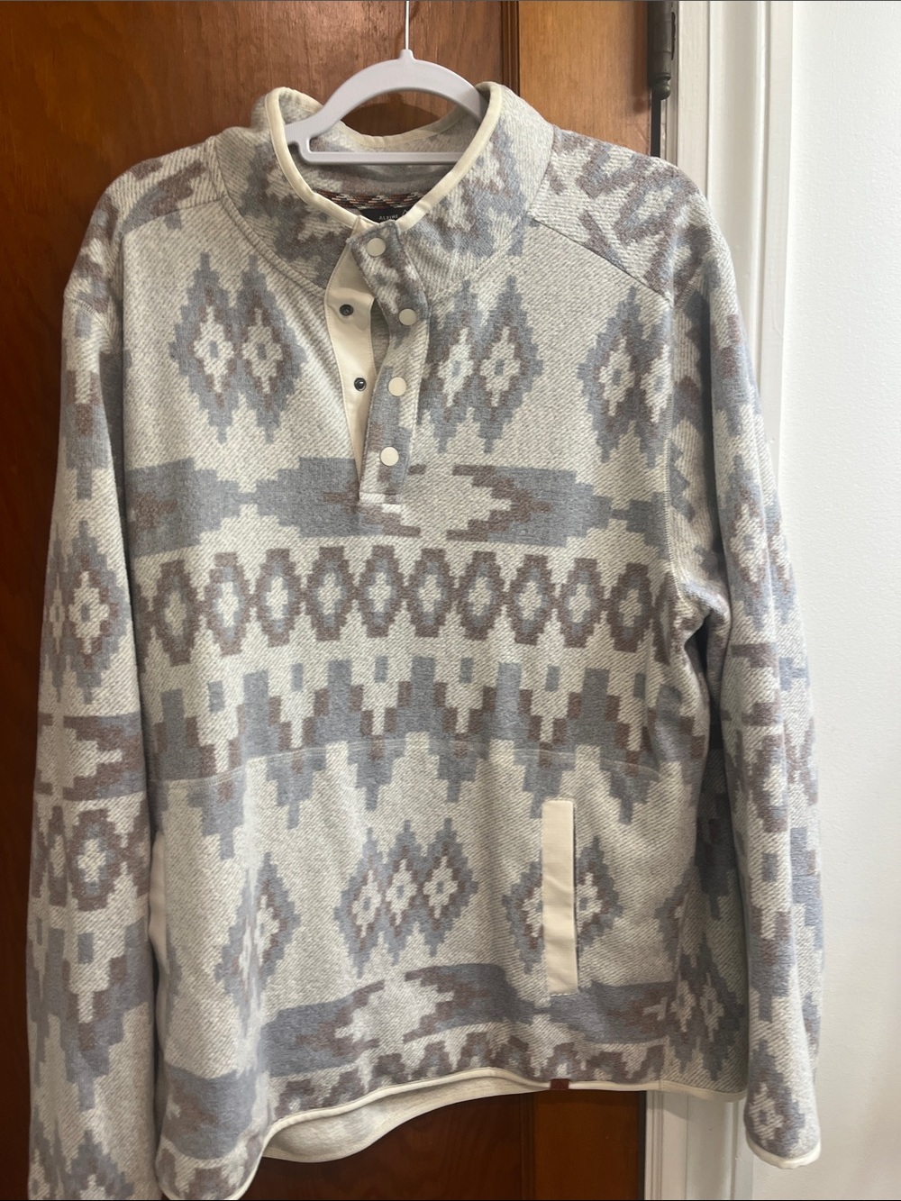 Alpine Design Cream, Gray & Brown Aztec Pullover Sweater